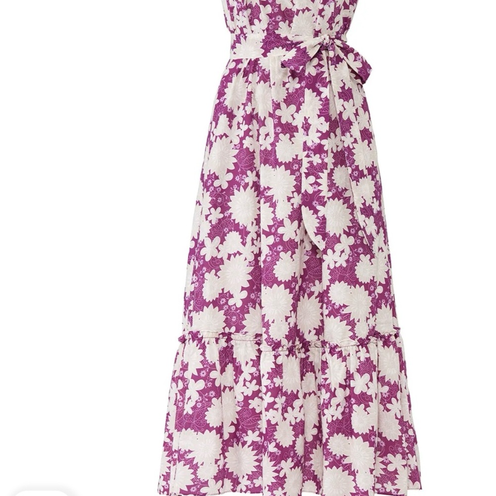 Floral Purple and White Maxi Dress